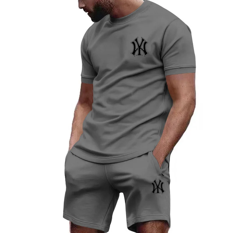 Mens Fashion Modern - Classic solid color men summer set,