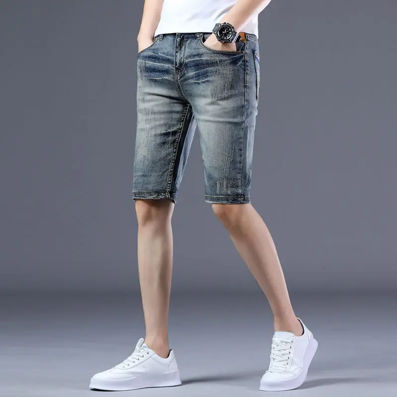 Xl Men'S Fashion - Man Denim Shorts Skinny Bermuda Slim