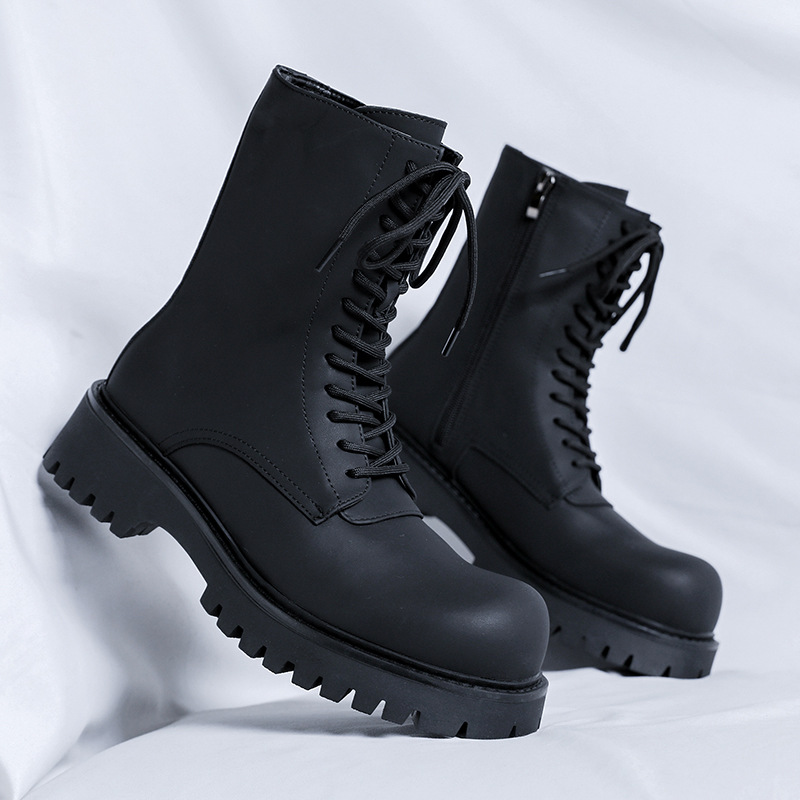 Mens Fashion Zip Up - men's fashion high motorcycle boots black