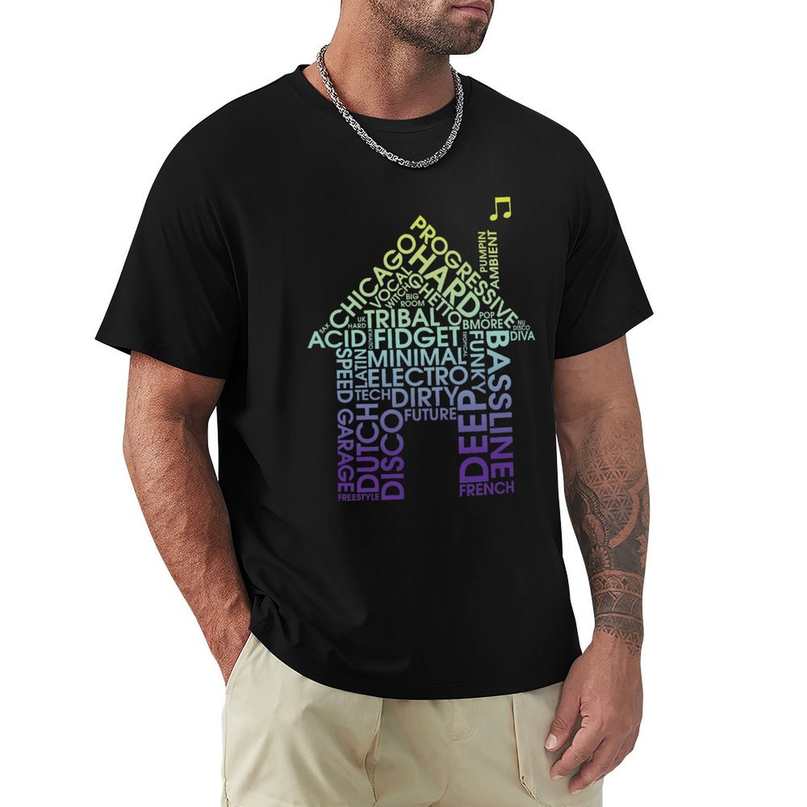 Men'S Fashion Genres - House Music Genres T-Shirt Fashion Pattern