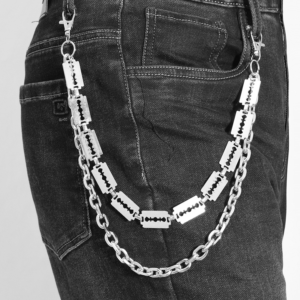 Belt Mens Fashion - Punk Metal Chain Keychains for Men