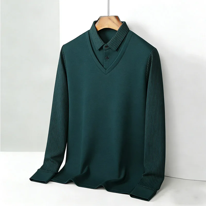 Men'S Fashion Undershirt - Men's Fake Two Piece Shirt Collar