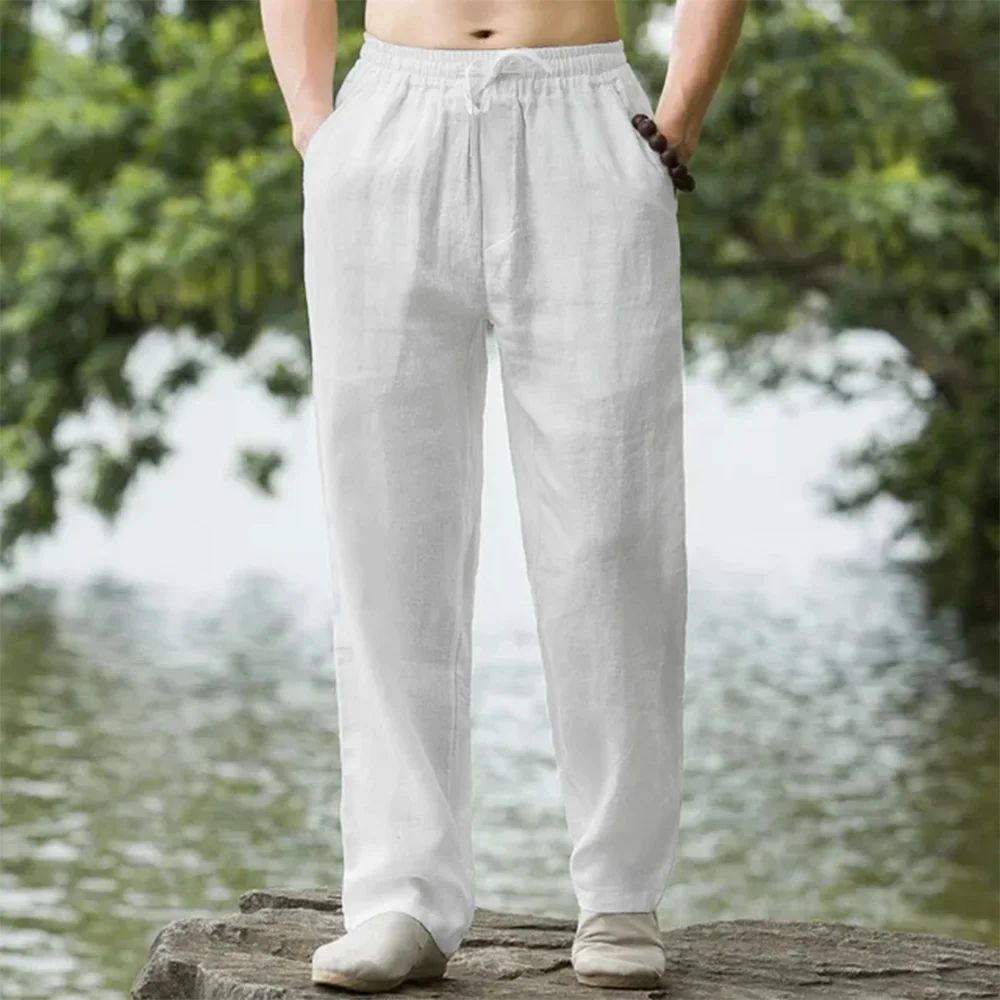 New Men's Beach Pants Joggers  – Men'S Fashion Linen Pants recenzja i cena
