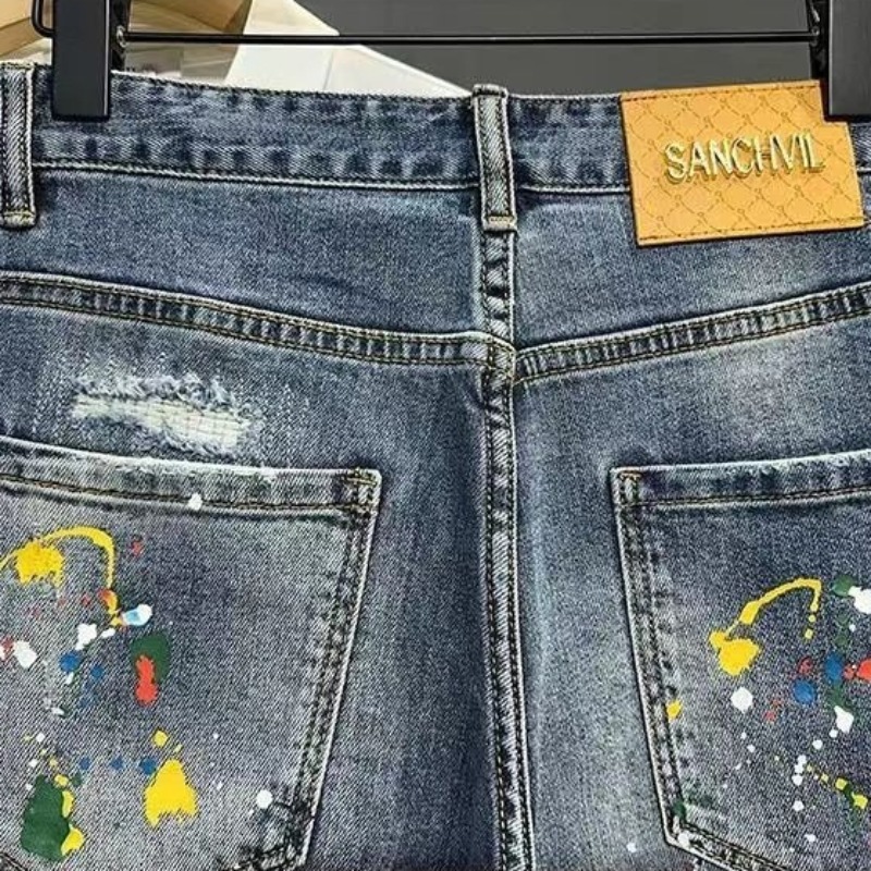 Men's Short Jeans Pants Graffi – Xl Men'S Fashion recenzja i cena