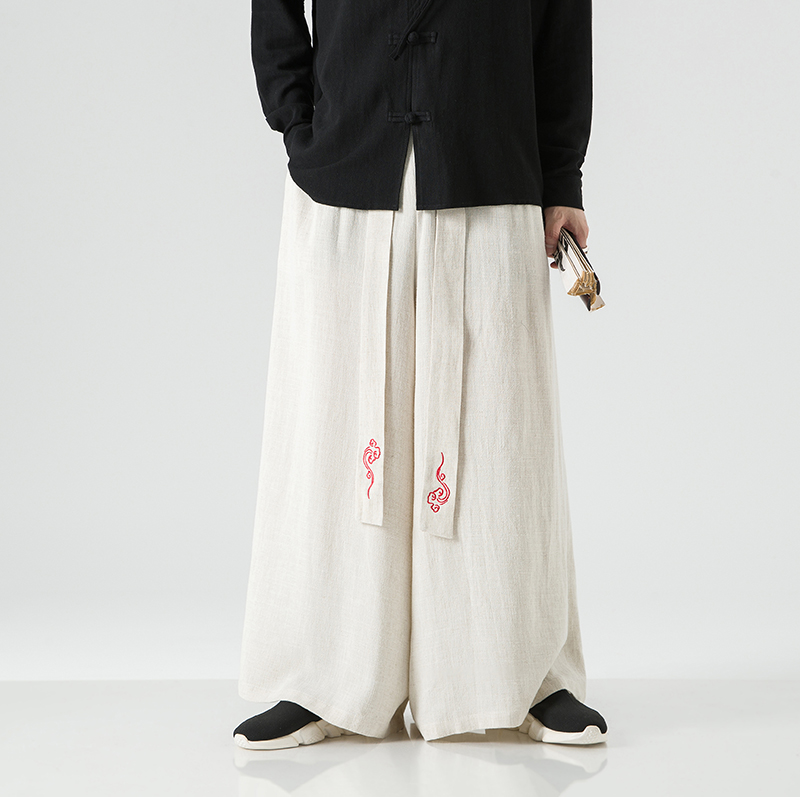 2023 Fashion Men Linen Wide Le – Men'S Fashion Linen Pants recenzja i cena