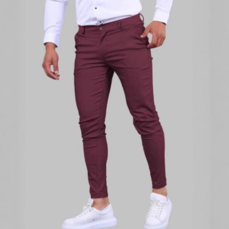 Men's Burgundy Slim Fit Chino  – Chino Pants Men recenzja i cena