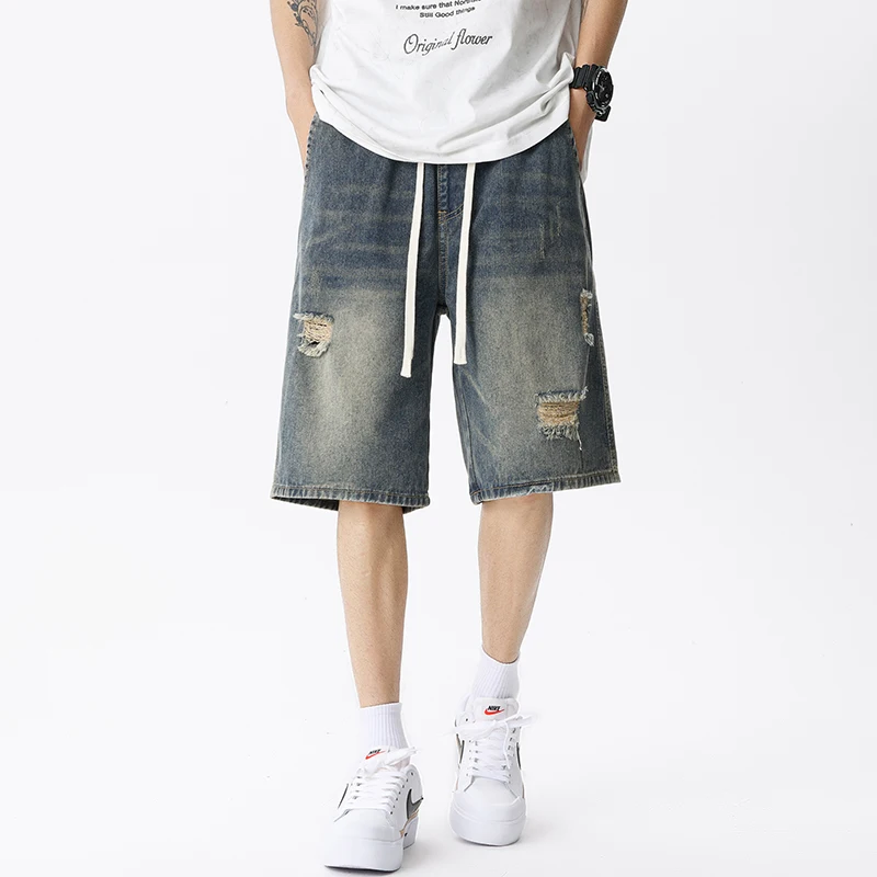 Summer Thin Denim Shorts Men's – Men'S Fashion Linen Pants recenzja i cena