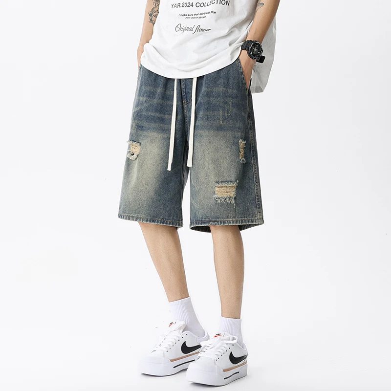 Summer Thin Denim Shorts Men's – Men'S Fashion Linen Pants recenzja i cena