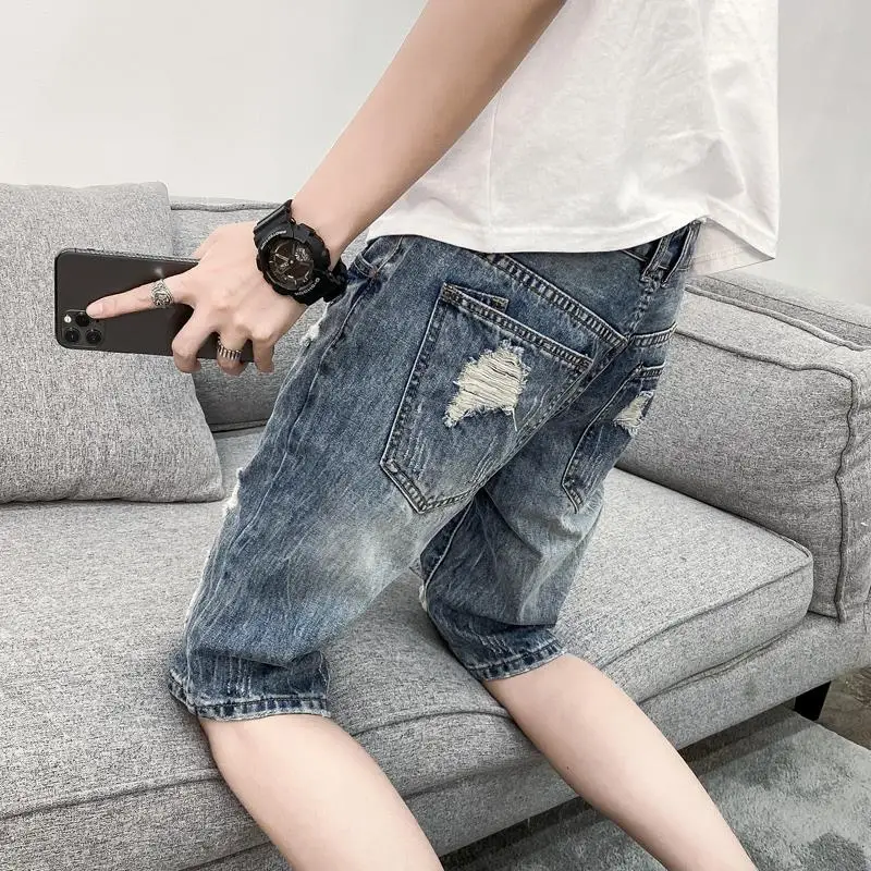 Half Ripped Baggy Loose Straig – Xl Men'S Fashion recenzja i cena