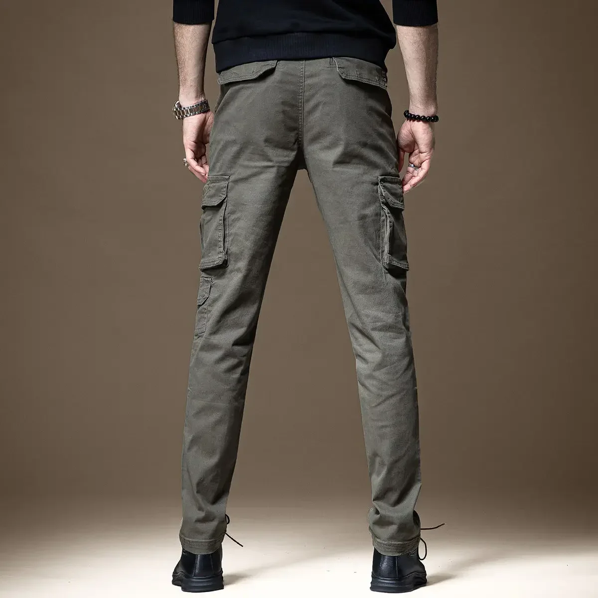 Trousers Man Black Slim Cargo  – Mens Fashion Cargo Pants recenzja i cena