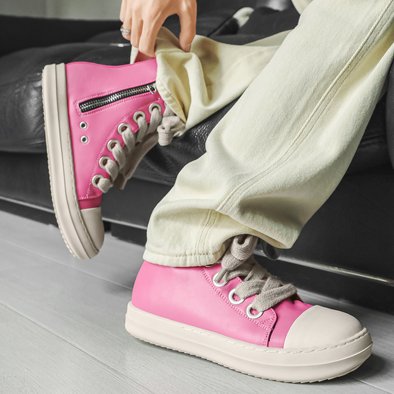 Original Pink Men High-top Sne – Mens Fashion Zip Up recenzja i cena