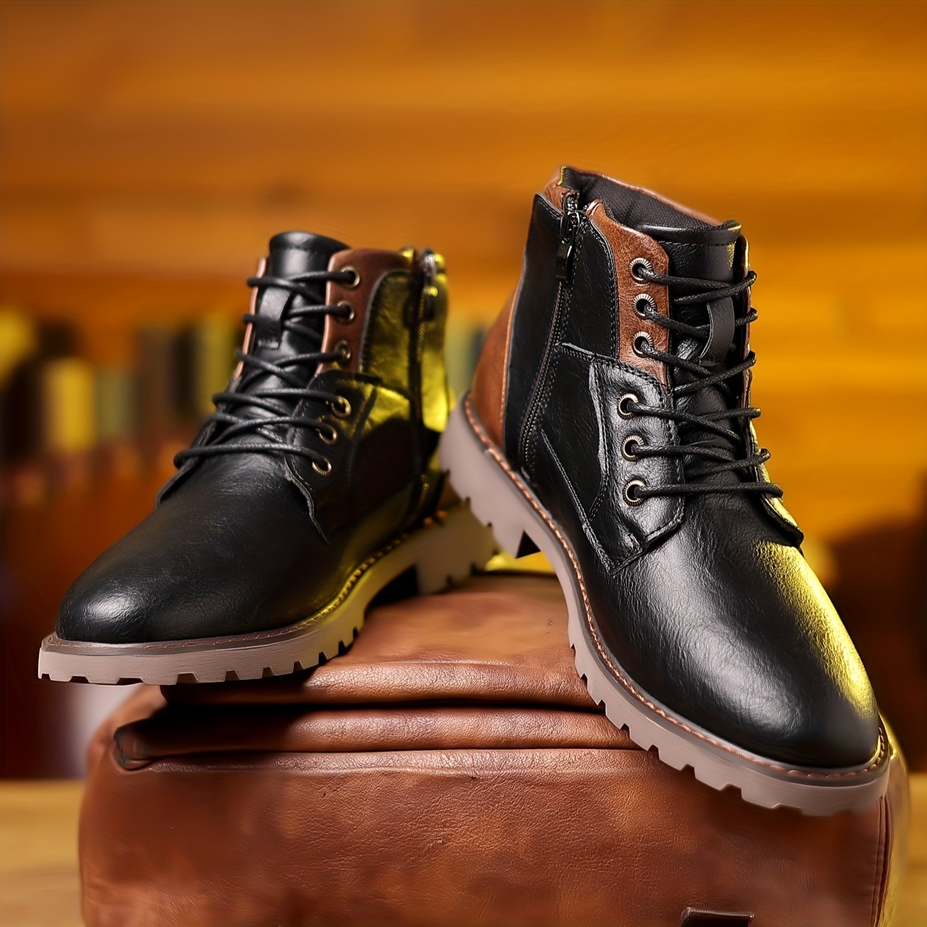 Men Boots High Quality Handmad – Mens Fashion Zip Up recenzja i cena