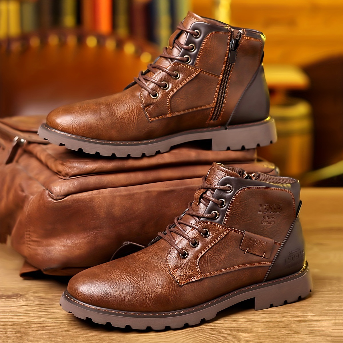 Men Boots High Quality Handmad – Mens Fashion Zip Up recenzja i cena
