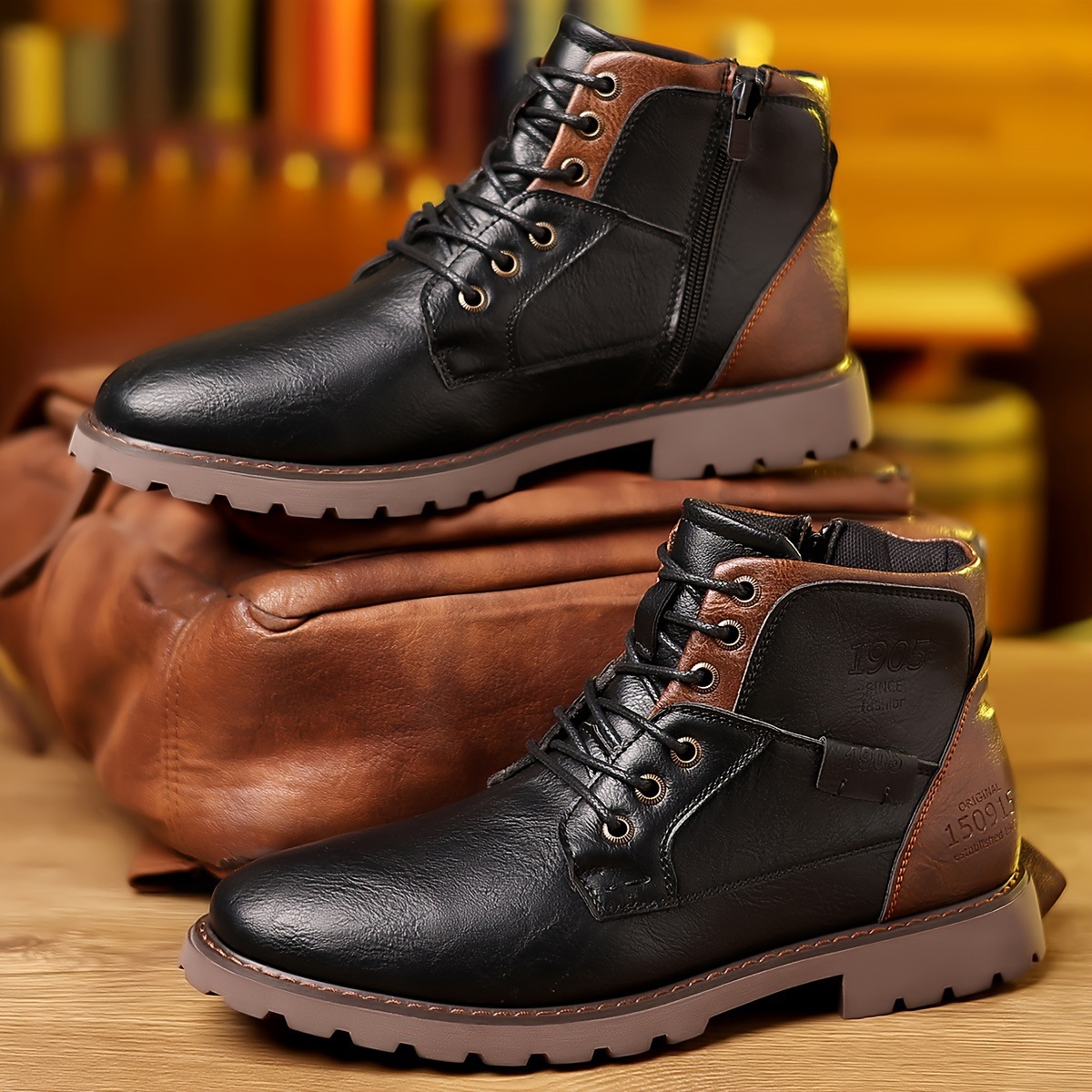 Men Boots High Quality Handmad – Mens Fashion Zip Up recenzja i cena