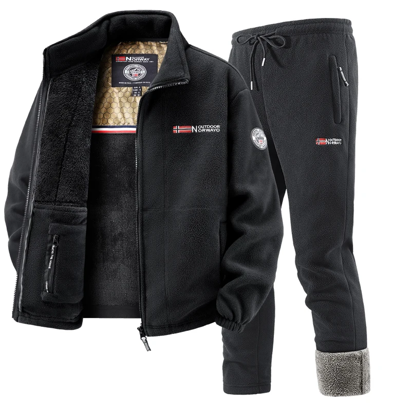 Mens Winter Fleece Tracksuit S – Mens Fashion Zip Up recenzja i cena