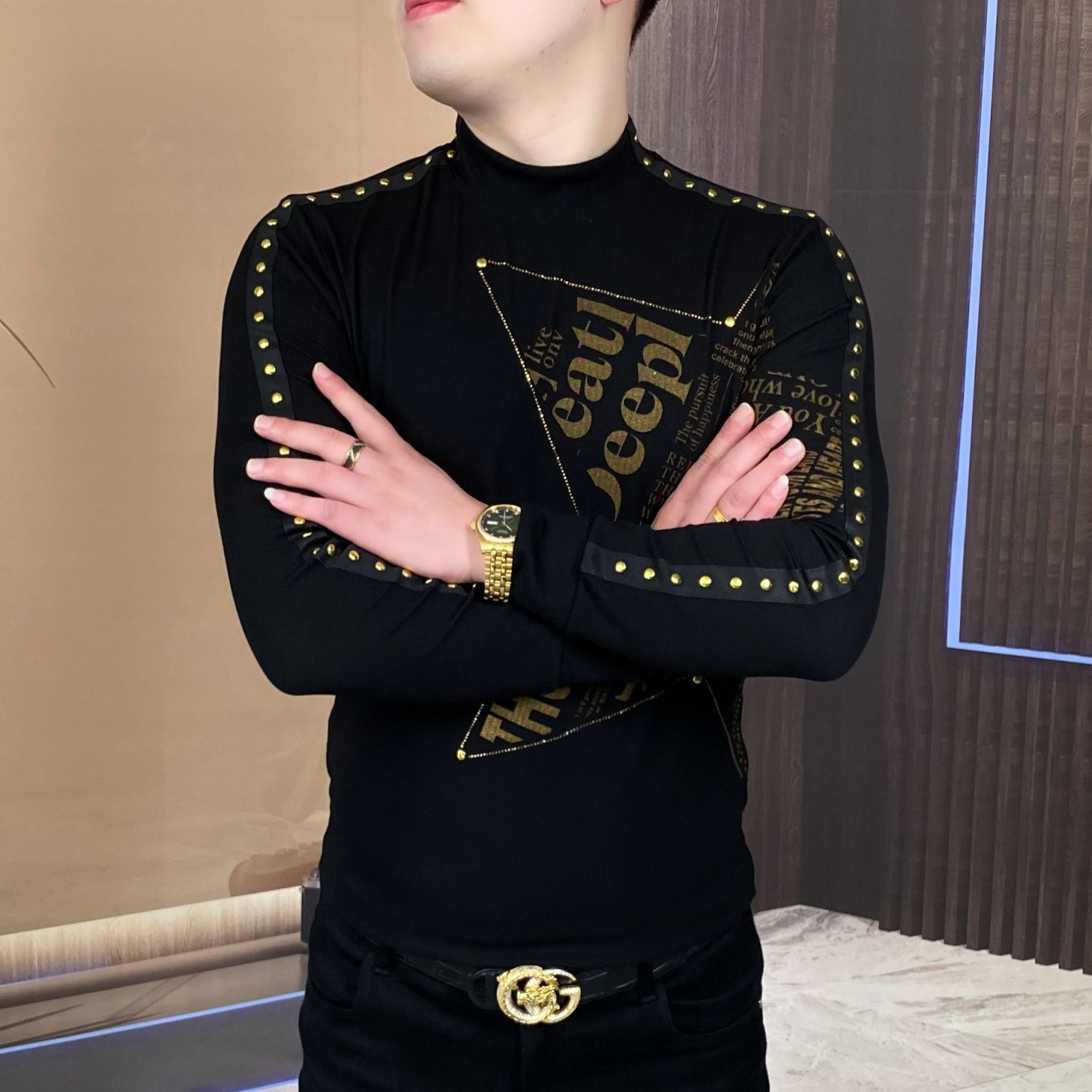 New long-sleeved tops for fash – Men'S Fashion Undershirt recenzja i cena