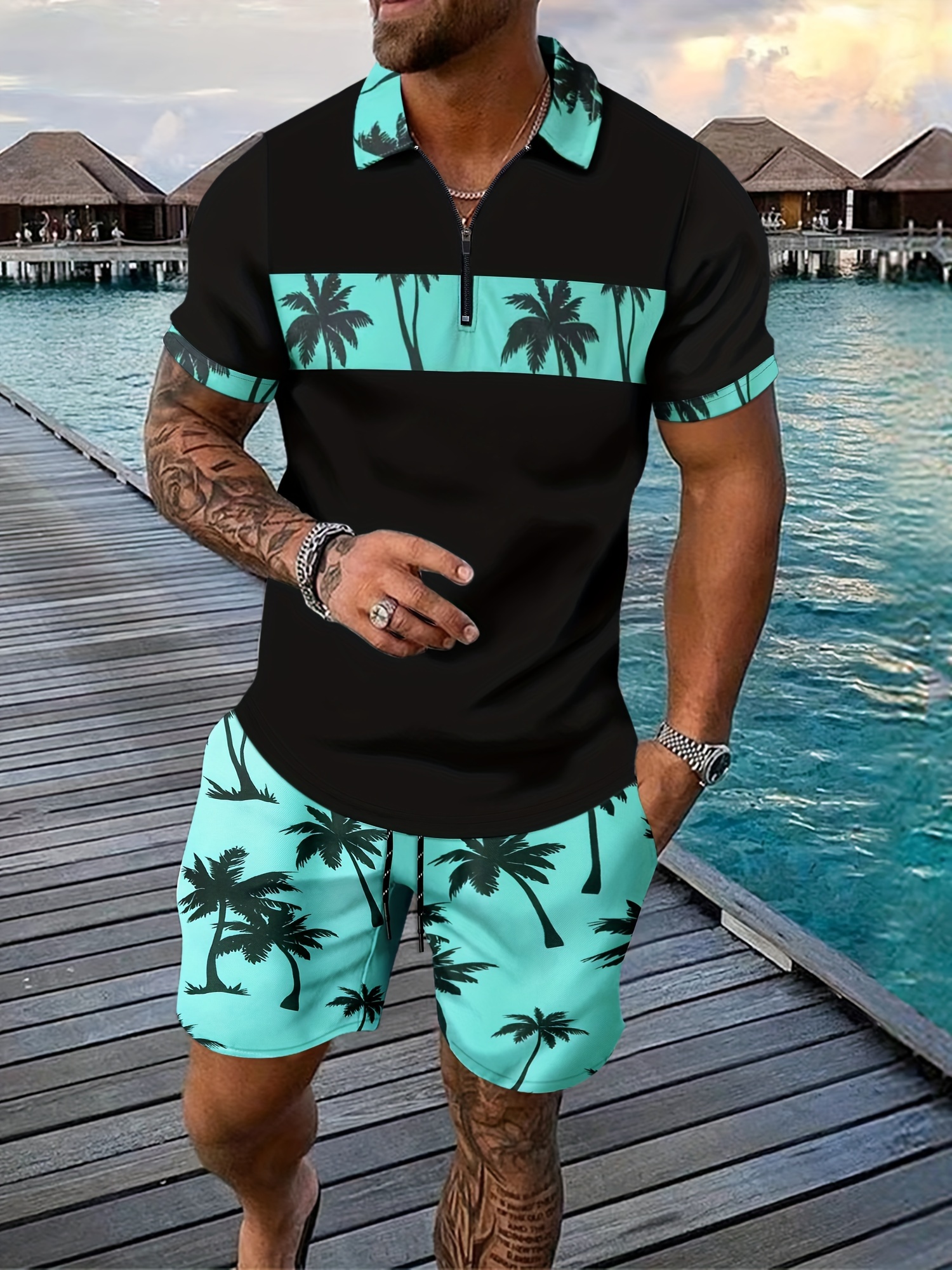 Men's Casual Two Piece Set Pin – Men'S Fashion Polo recenzja i cena