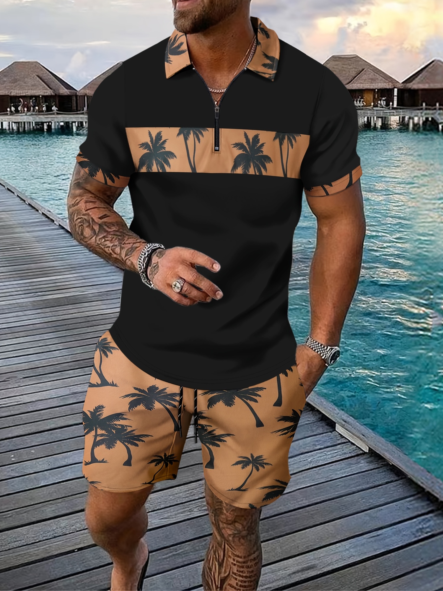 Men's Casual Two Piece Set Pin – Men'S Fashion Polo recenzja i cena