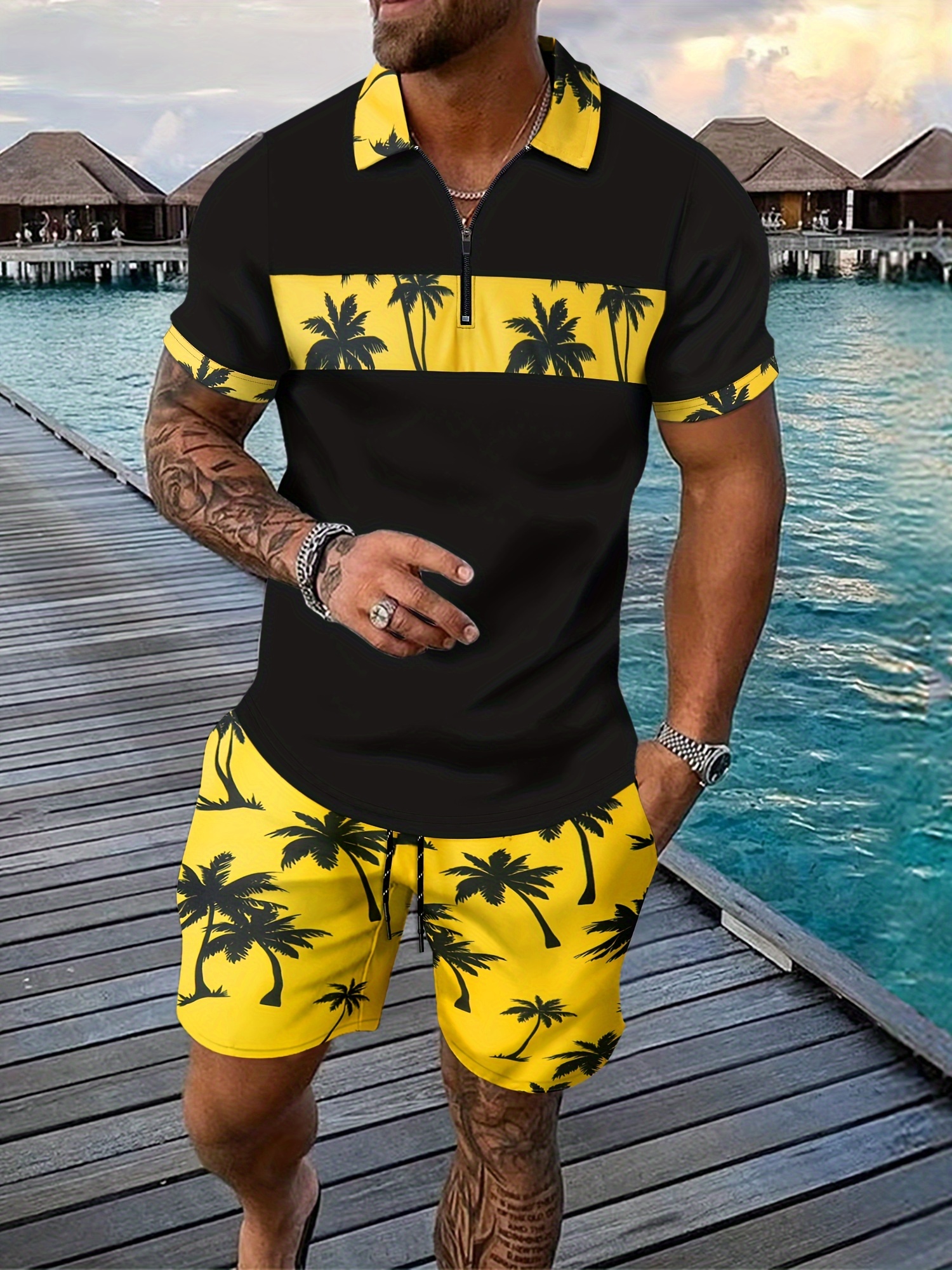 Men's Casual Two Piece Set Pin – Men'S Fashion Polo recenzja i cena