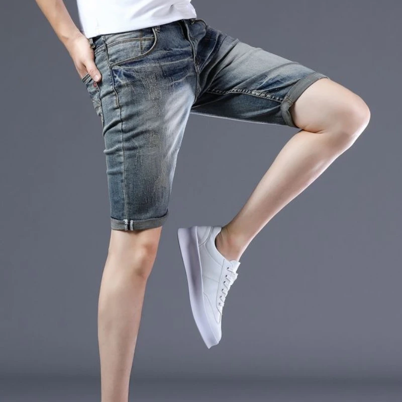 Man Denim Shorts Skinny Bermud – Xl Men'S Fashion recenzja i cena