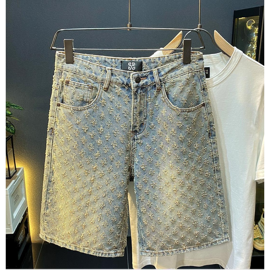 Summer High Street Denim Short – Men'S Fashion Linen Pants recenzja i cena
