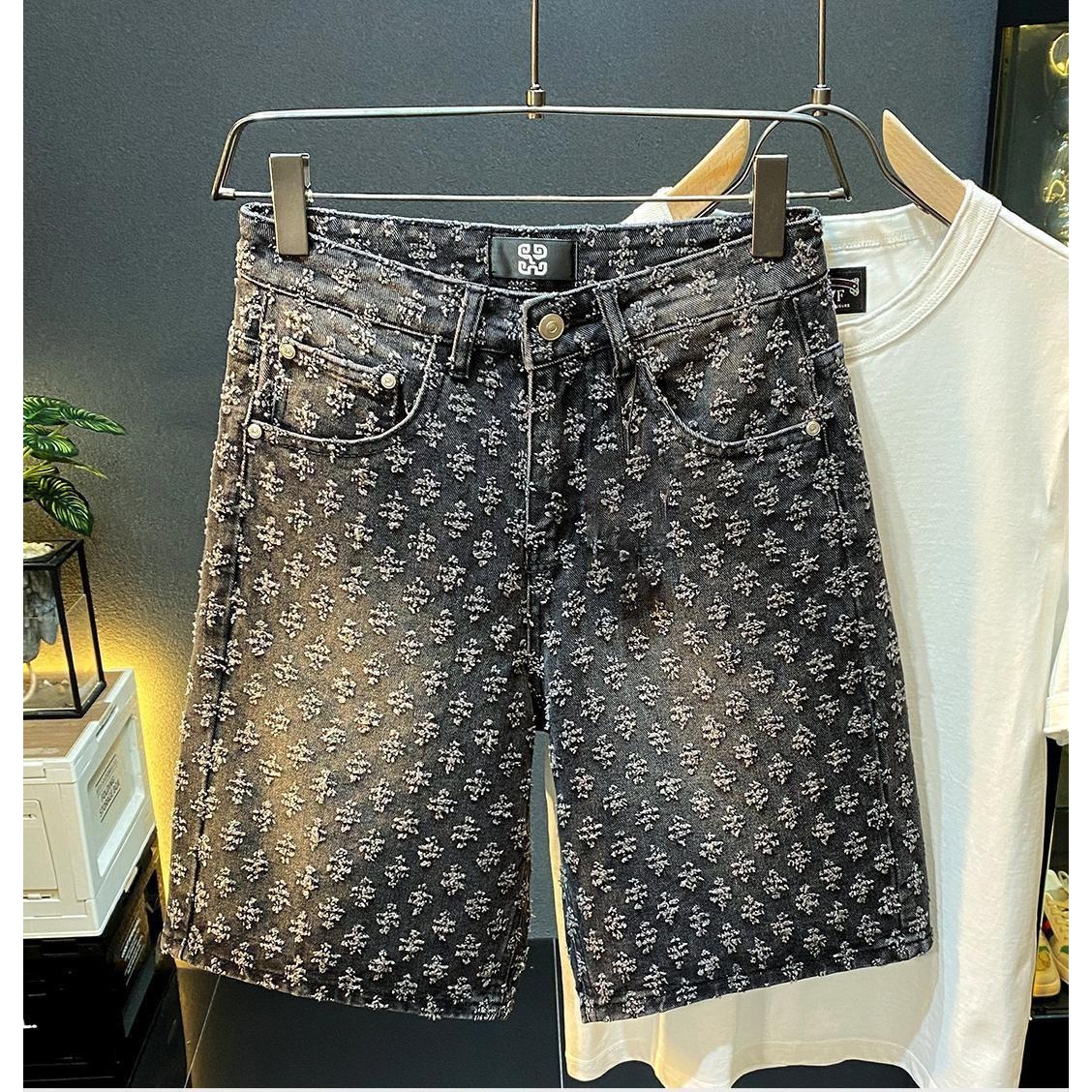 Summer High Street Denim Short – Men'S Fashion Linen Pants recenzja i cena