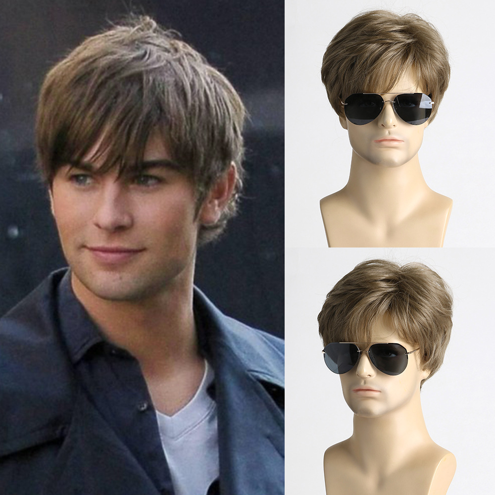 Synthetic Short Brown Wig for  – Men'S Fashion Looks 2026 recenzja i cena