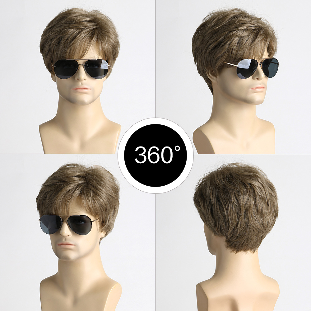 Synthetic Short Brown Wig for  – Men'S Fashion Looks 2026 recenzja i cena