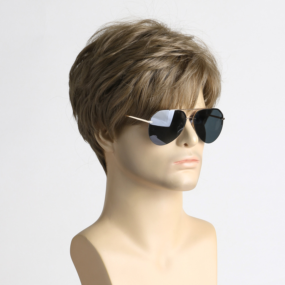 Synthetic Short Brown Wig for  – Men'S Fashion Looks 2026 recenzja i cena