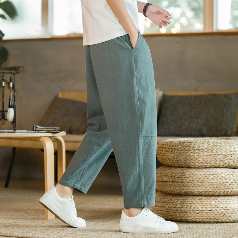 Men's Trousers Cotton Linen Fa – Men'S Fashion Linen Pants recenzja i cena