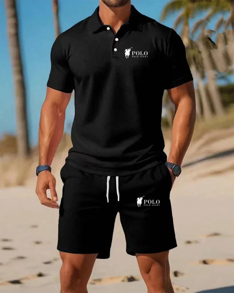 Men's Polo Shirt Set Summer Qu – Men'S Fashion Polo recenzja i cena