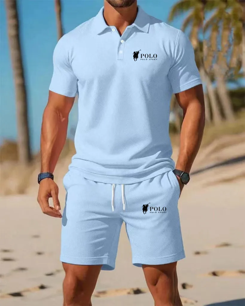 Men's Polo Shirt Set Summer Qu – Men'S Fashion Polo recenzja i cena
