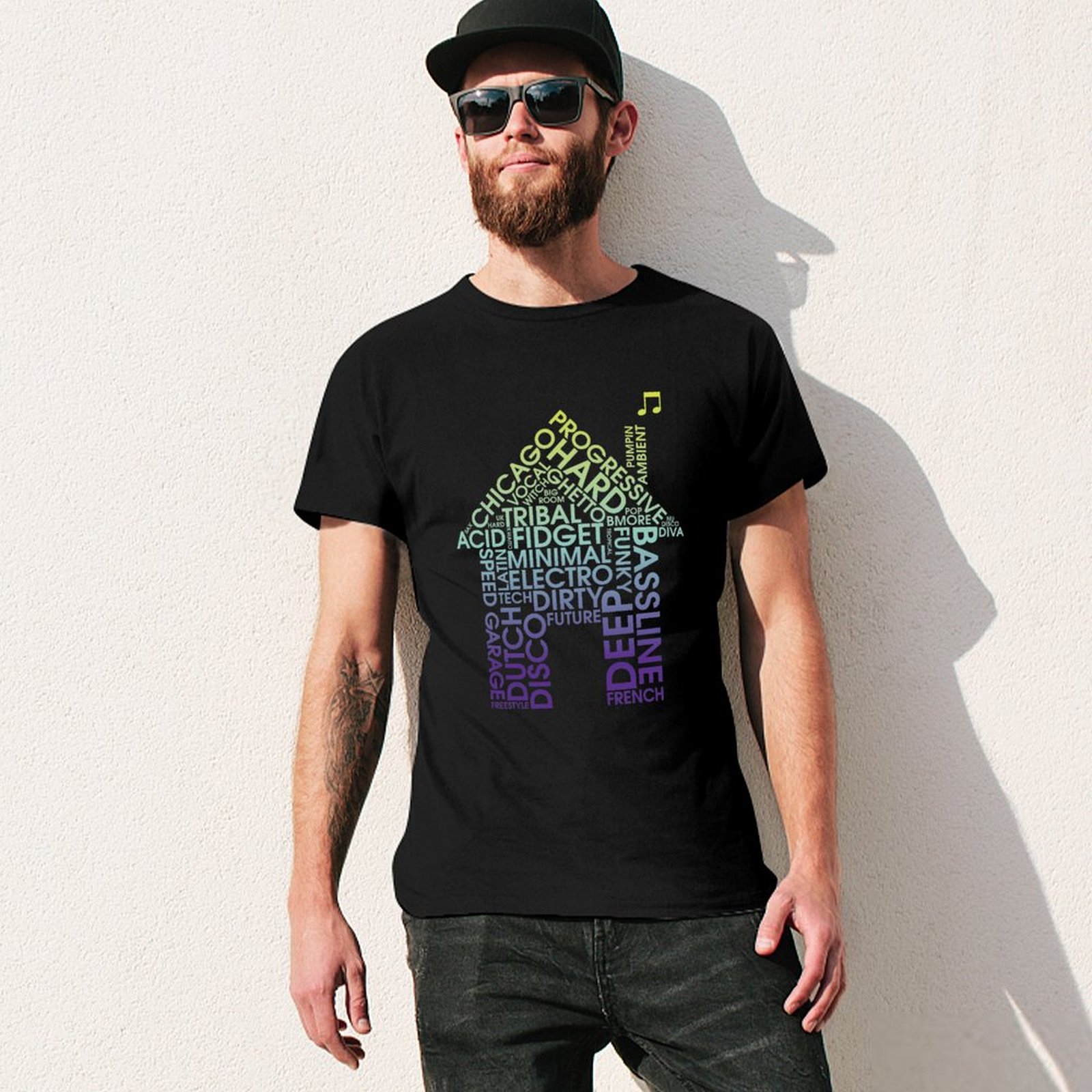 House Music Genres T-Shirt Fas – Men'S Fashion Genres recenzja i cena