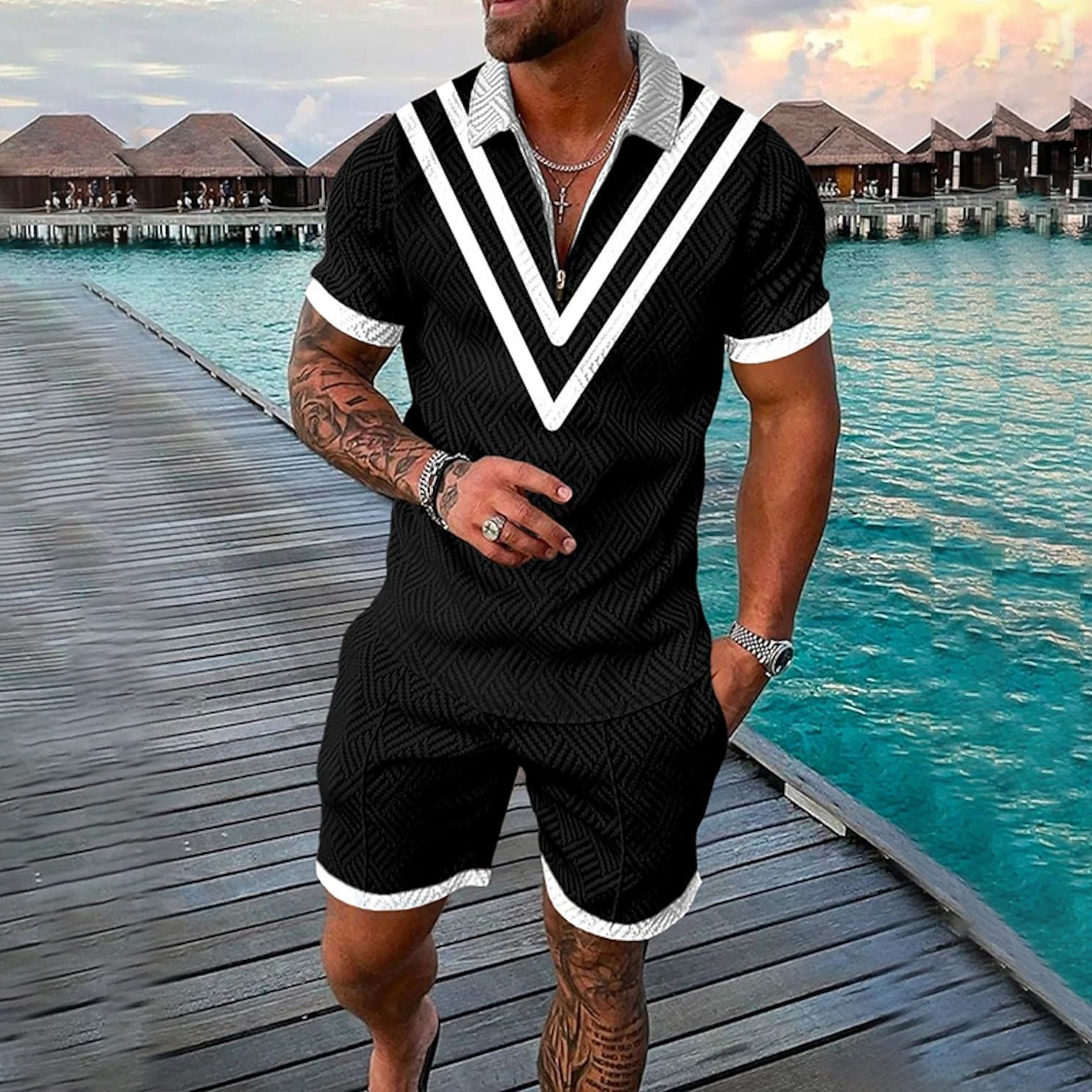 Funny 3D Printed Men's 2 Piece – Men'S Fashion Polo recenzja i cena