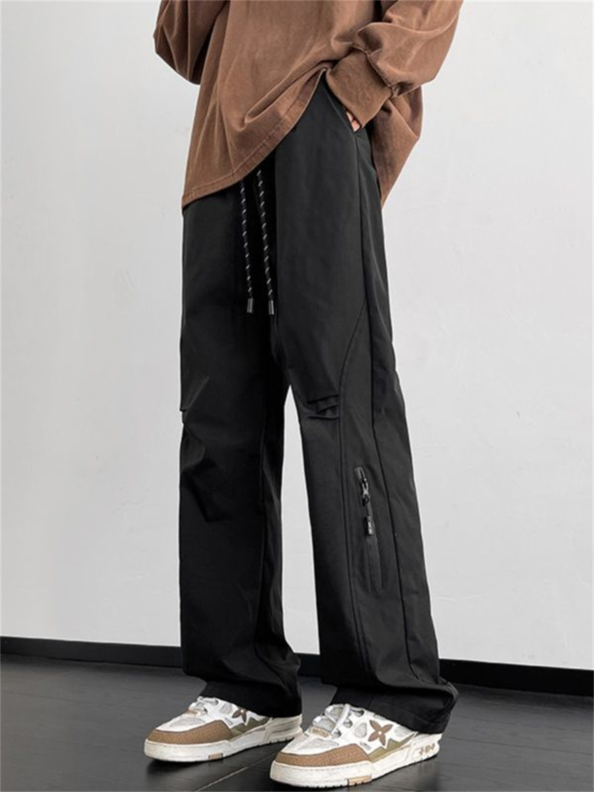 Black Spring And Summer Men's  – Mens Fashion Cargo Pants recenzja i cena
