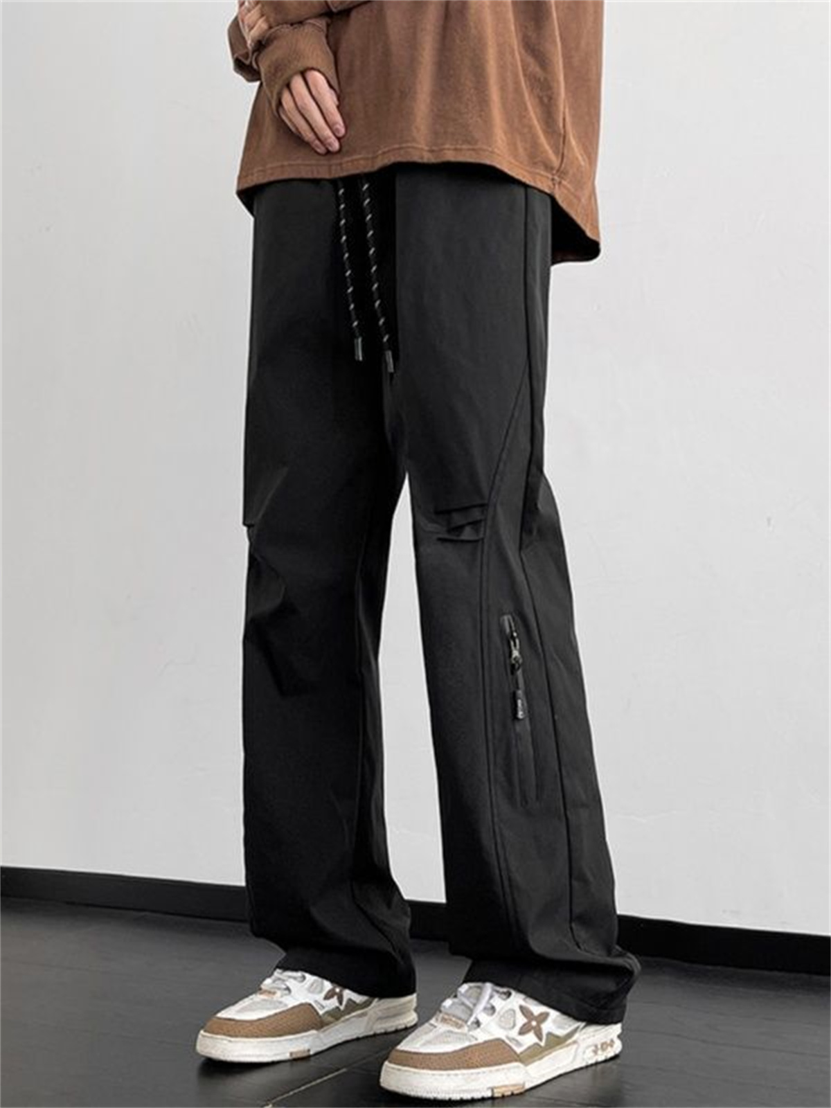 Black Spring And Summer Men's  – Mens Fashion Cargo Pants recenzja i cena