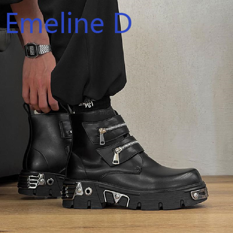 Dark Punk High Top Shoes Fashi – Belt Mens Fashion recenzja i cena
