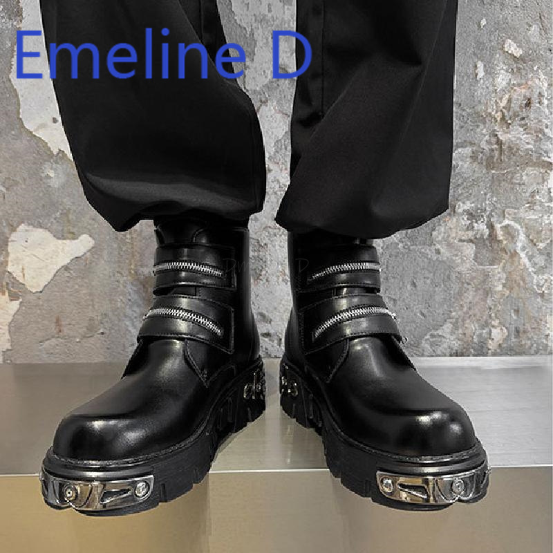Dark Punk High Top Shoes Fashi – Belt Mens Fashion recenzja i cena