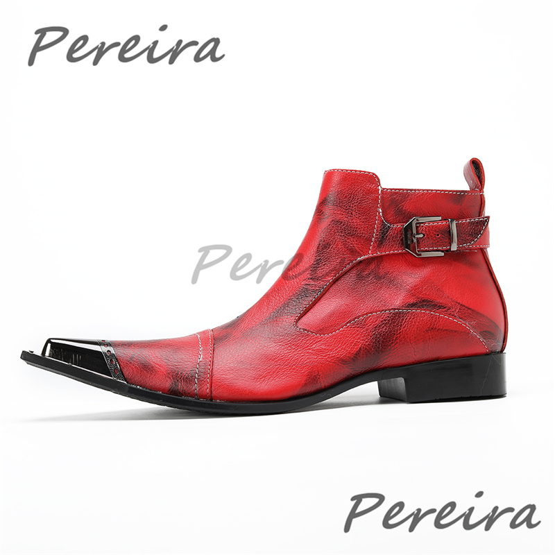 Red Black Iron Pointy Toe Men' – Belt Mens Fashion recenzja i cena