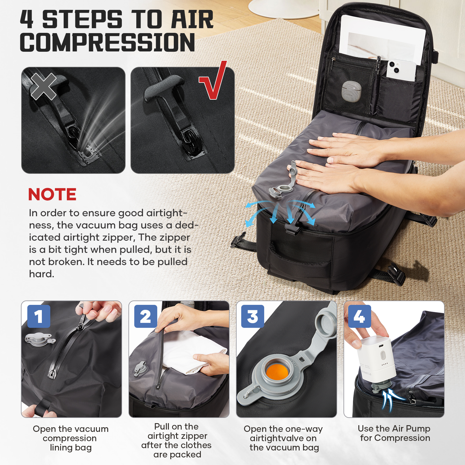 Women Backpack Vacuum Backpack – Mens Fashion Zip Up recenzja i cena