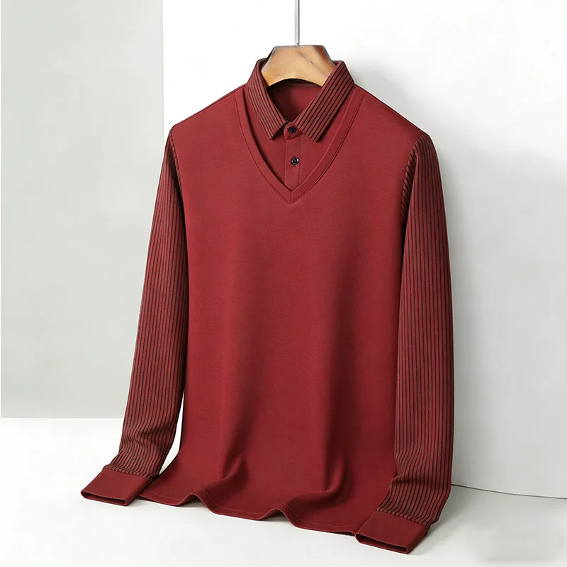 Men's Fake Two Piece Shirt Col – Men'S Fashion Undershirt recenzja i cena
