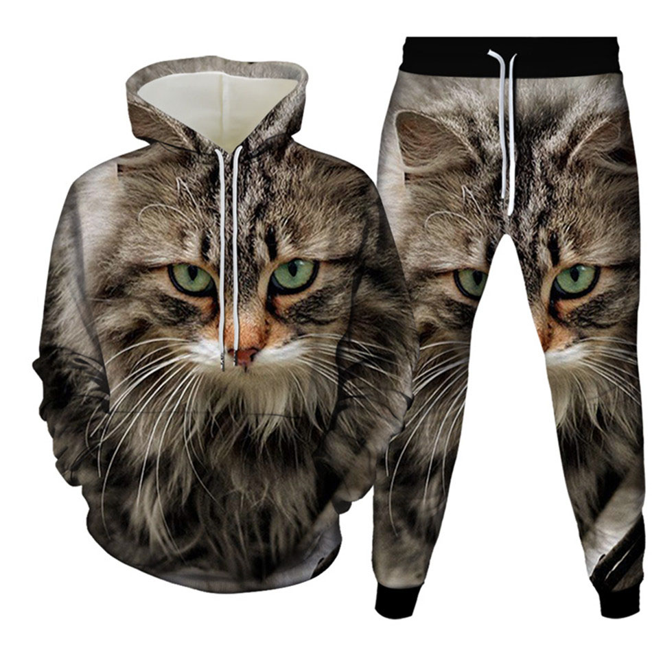 Autumn Funny Animal Cat 3D Pri – Men'S Fashion Clothing recenzja i cena
