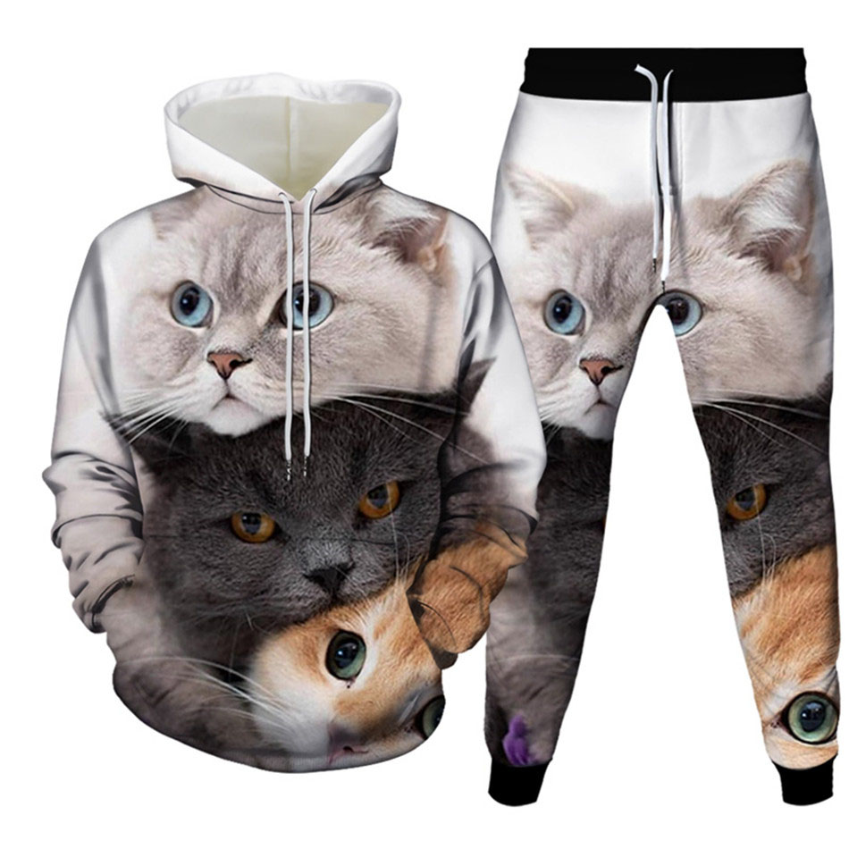 Autumn Funny Animal Cat 3D Pri – Men'S Fashion Clothing recenzja i cena