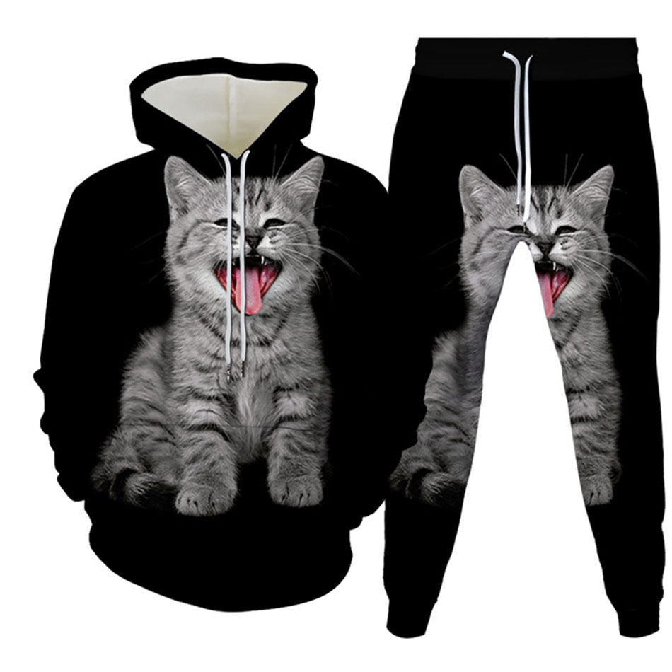Autumn Funny Animal Cat 3D Pri – Men'S Fashion Clothing recenzja i cena