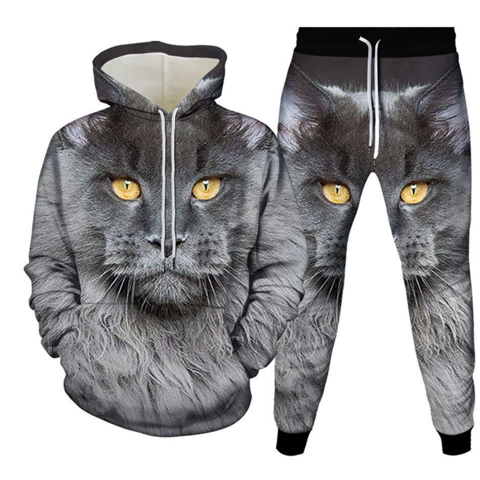 Autumn Funny Animal Cat 3D Pri – Men'S Fashion Clothing recenzja i cena