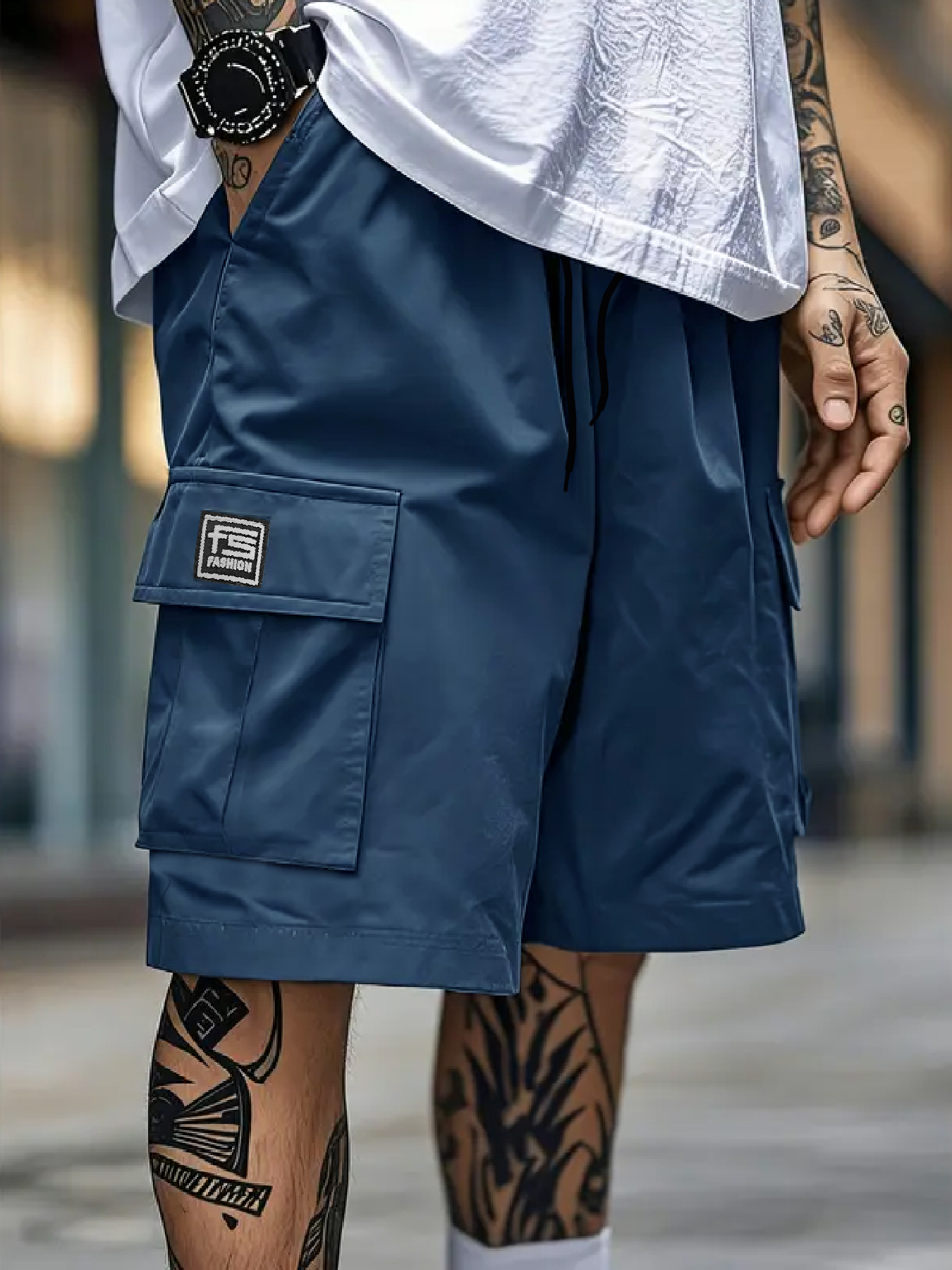 Men's overalls shorts casual o – Belt Mens Fashion recenzja i cena