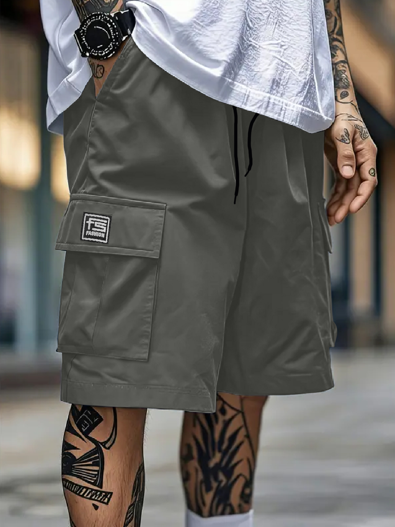 Men's overalls shorts casual o – Belt Mens Fashion recenzja i cena